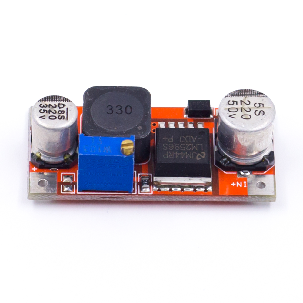 Понижающий преобразователь напряжения LM2596S-ADJ, красный